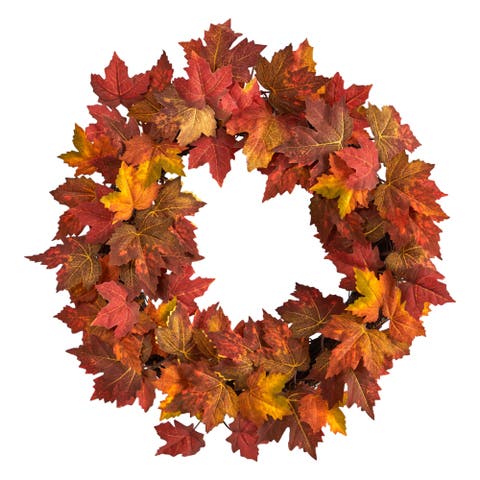 22-in Maple Leaf Artificial Wreath