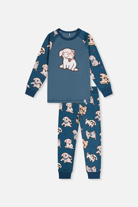 Dog Organic Cotton Top Pants Two Piece Pajama Set