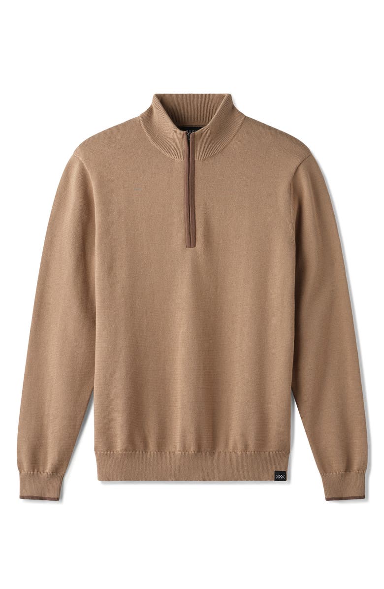 Rhone Commuter Quarter Zip Sweater, Alternate, color, Savannah Tan Heather