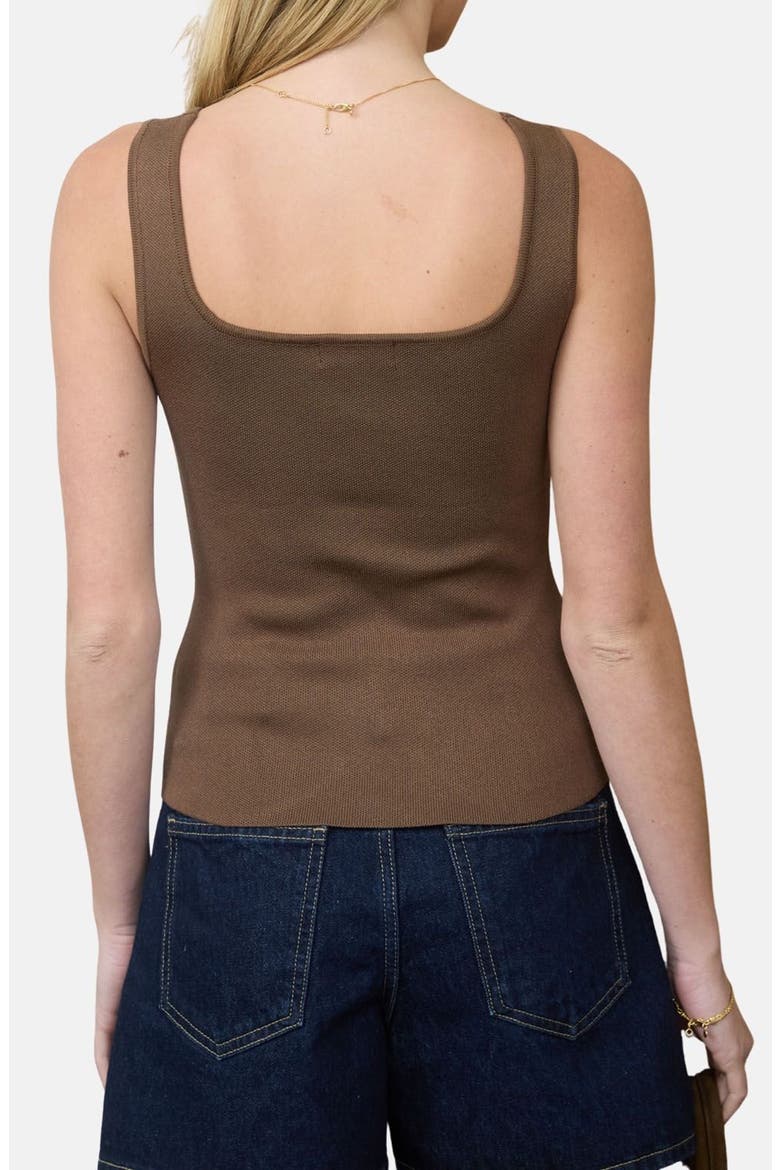 Buttoned Sweater Tank, Alternate, color, BROWN