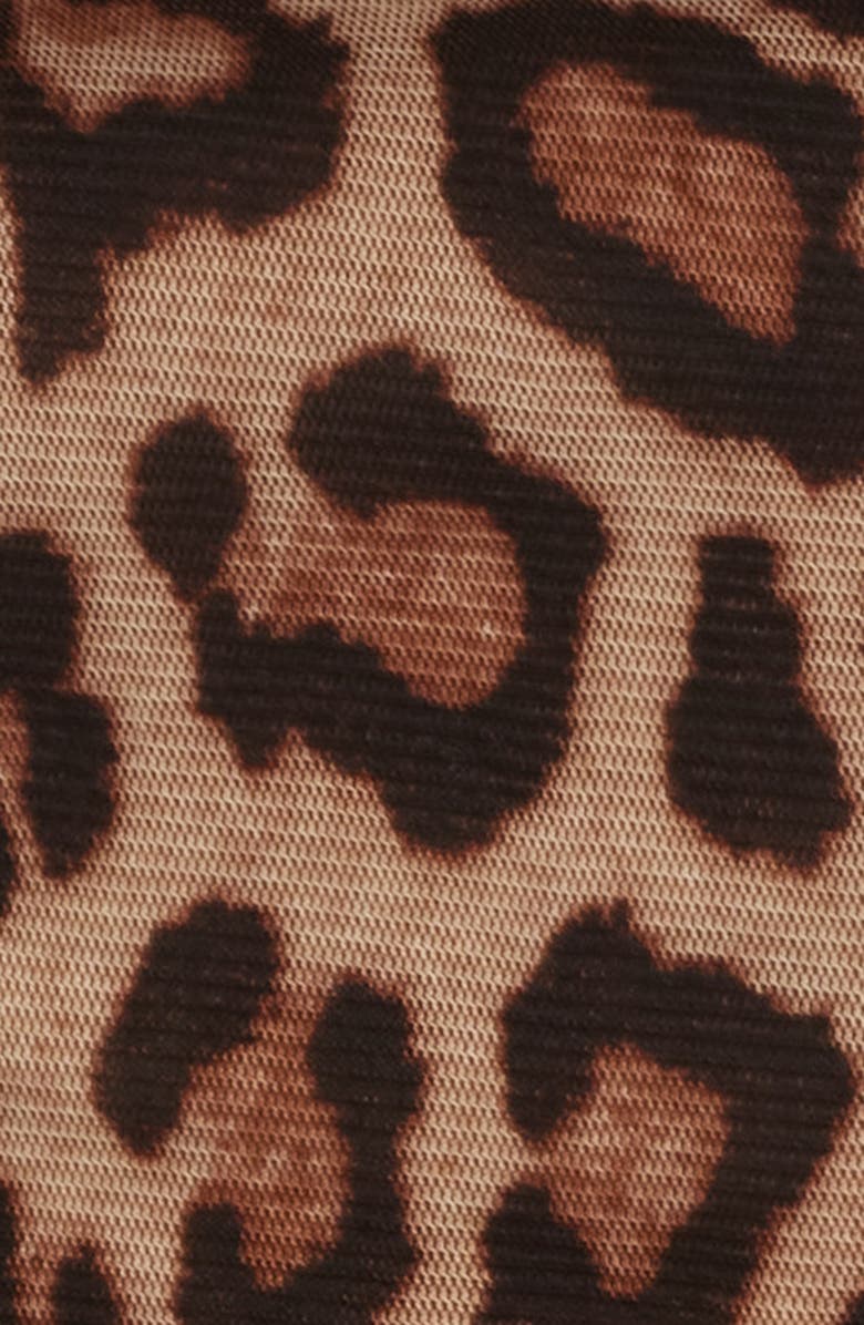 Anne Klein Ruched Cowl Neck Top, Alternate, color, Beige/ Black Leopard Print