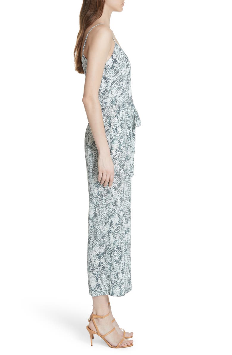 L'AGENCE Jaelyn Snake Print Silk Jumpsuit, Alternate, color, 