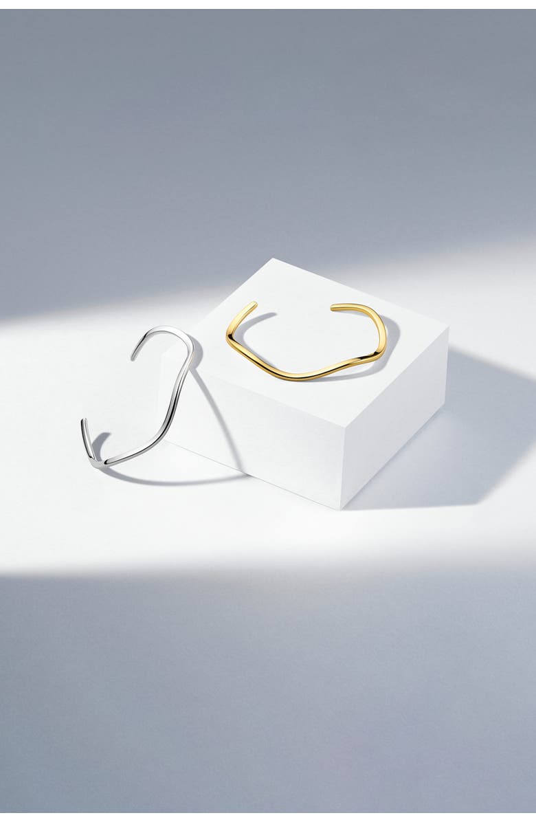 Sif Jakobs Jewellery Bangle Ellera Waves Pianura, Alternate, color, 18K Gold Plated