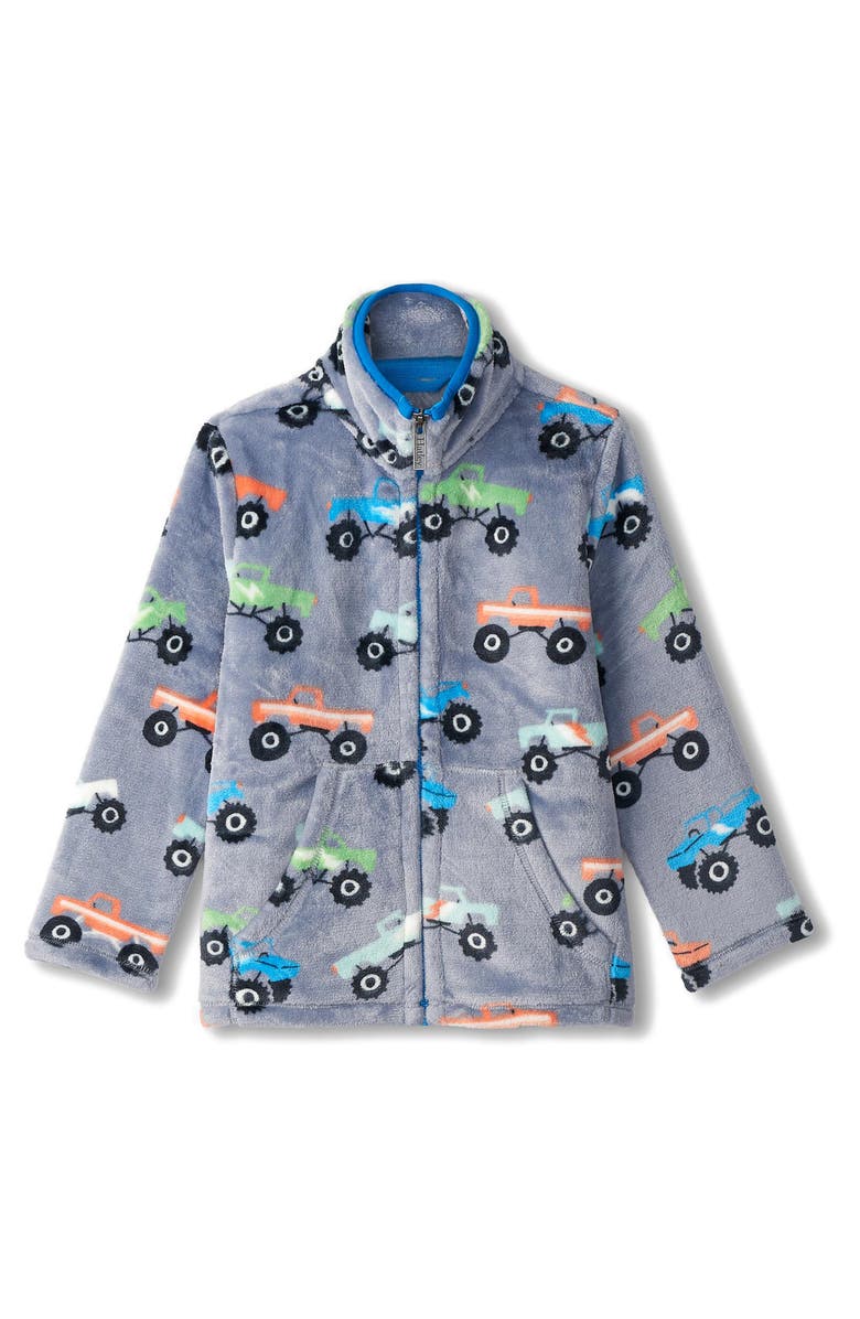 Hatley Kids' Monster Trucks Fleece Zip Jacket, Main, color, 