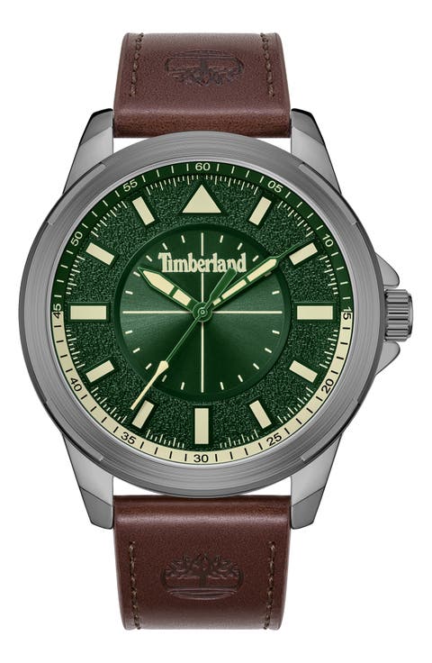 Classic Quartz Leather Strap Watch, 45.5mm