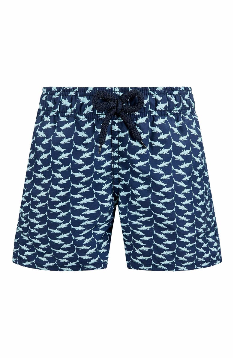 Vilebrequin Kids' Net Sharks Swim Trunks, Main, color, 