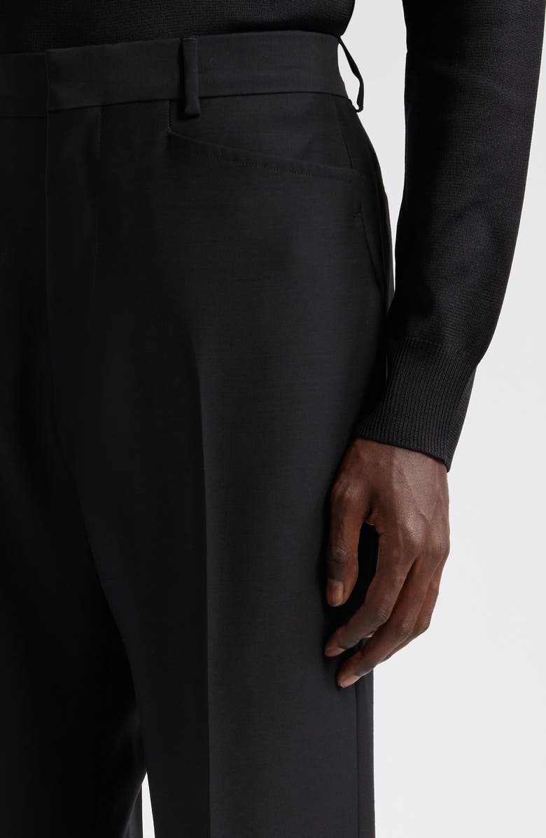 TOM FORD Atticus Wool & Silk Organza Trousers, Alternate, color, Black