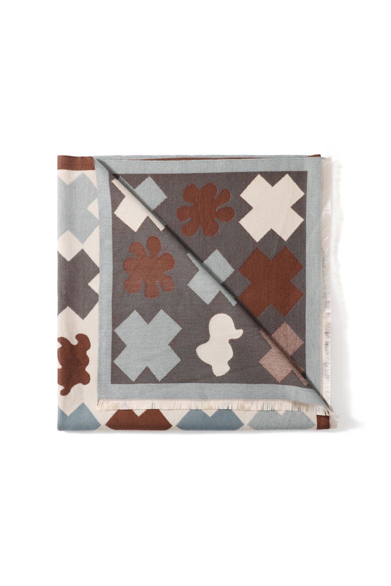 The Charlotte Scarf, Alternate, color, Brown/Light Blue/Cream