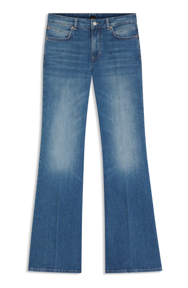 BOSS Orange The Soft Bootcut Jeans, Main, color, Dark Blue