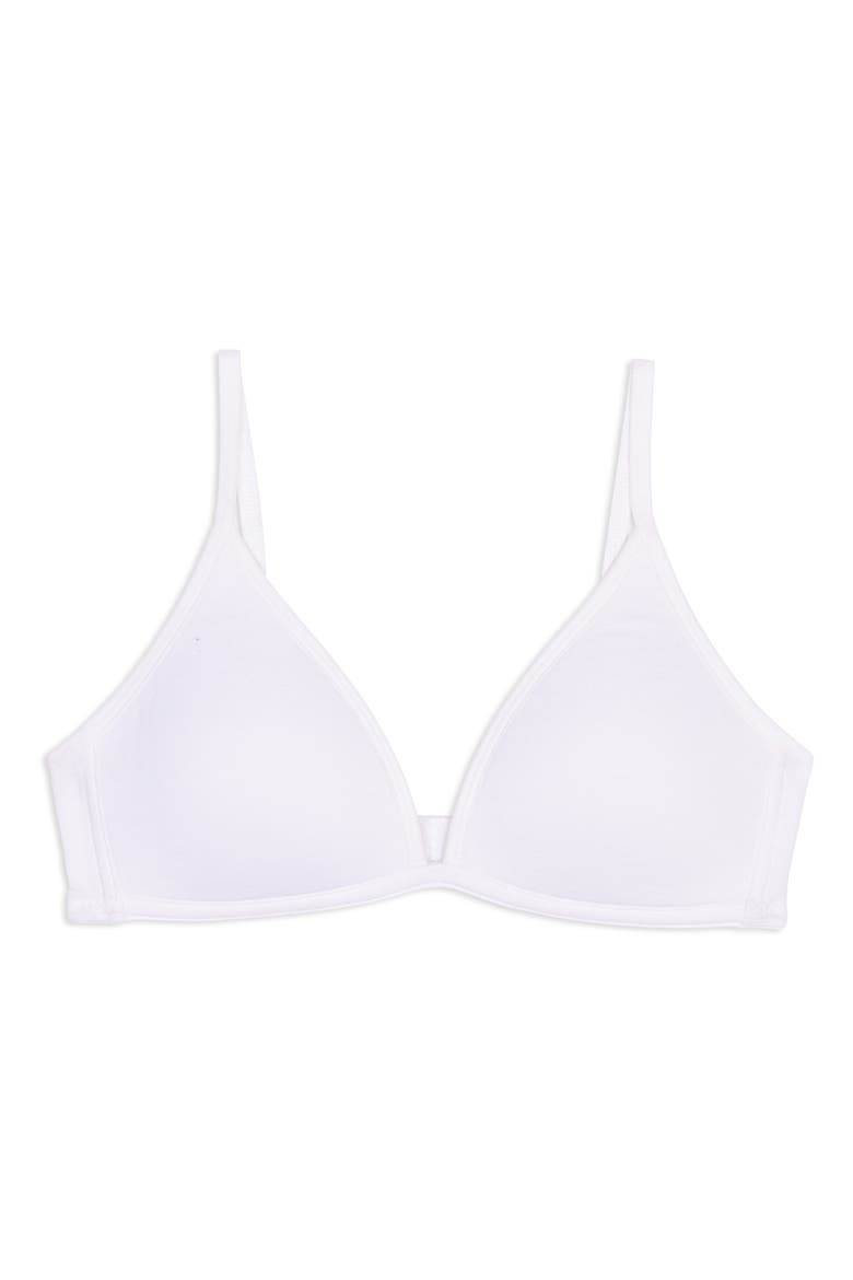 Kids' Wireless Stretch Cotton T-Shirt Bra, Main, color, WHITE