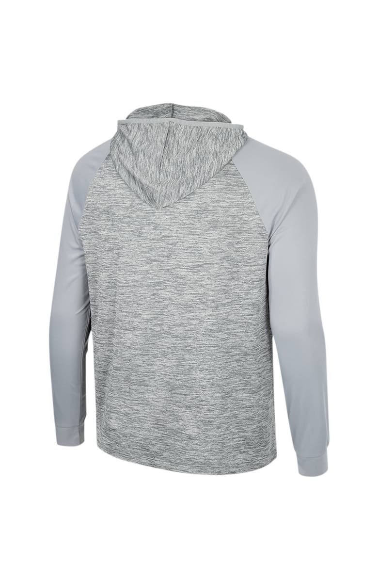 COLOSSEUM Men's Colosseum Gray Indiana Hoosiers Cybernetic Raglan Quarter-Zip Hooded Top, Alternate, color, 