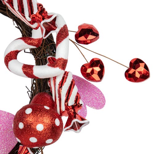Northlight Candies And Hearts Valentine's Day Wreath Unlit, 16" In Red