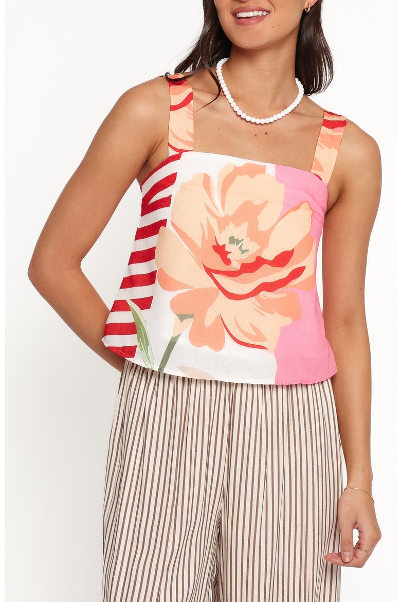 Oksana Floral Linen Blend Top, Main, color, PINK FLORAL