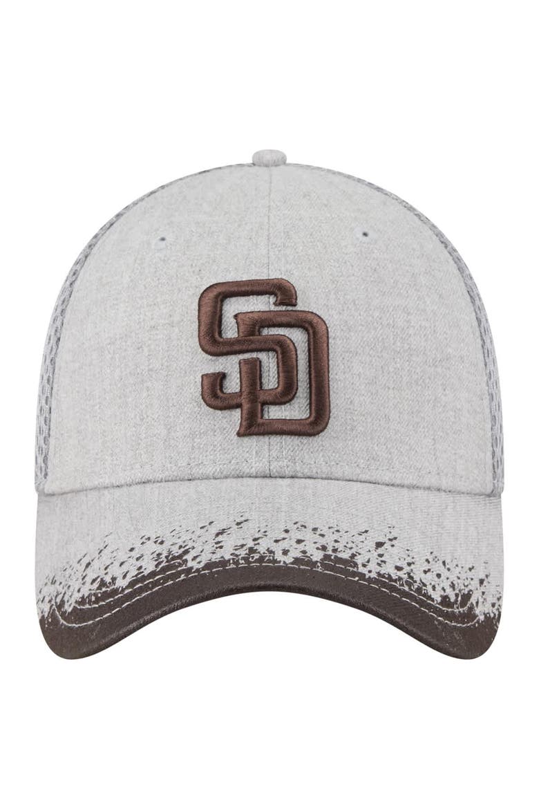 Men's New Era Gray San Diego Padres Visor Paint Splatter 39THIRTY Flex Hat, Alternate, color, Gray
