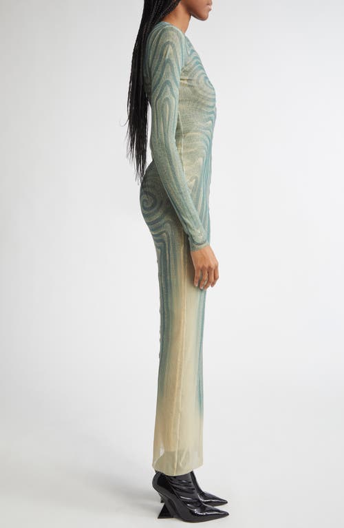 Jean Paul Gaultier Spiral Long Sleeve Mesh Dress