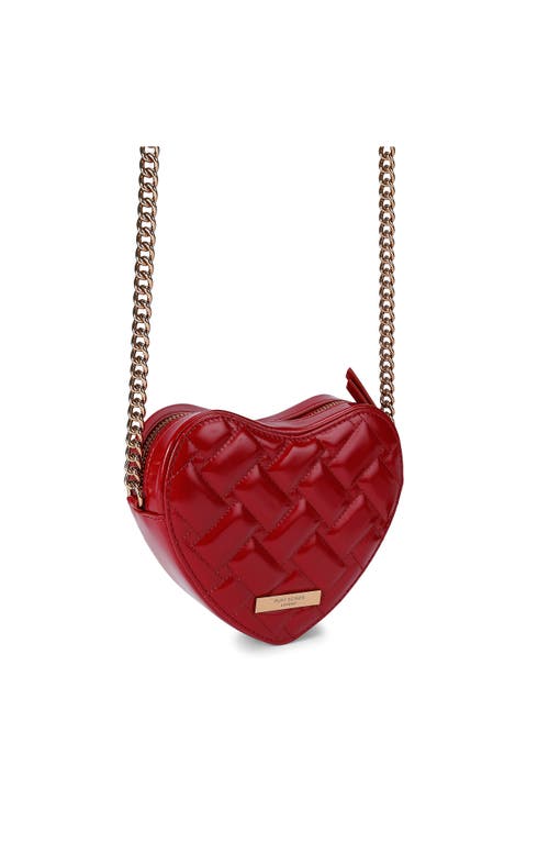 Kurt Geiger Mini Heart-shape Quilted Shoulder Bag In Red