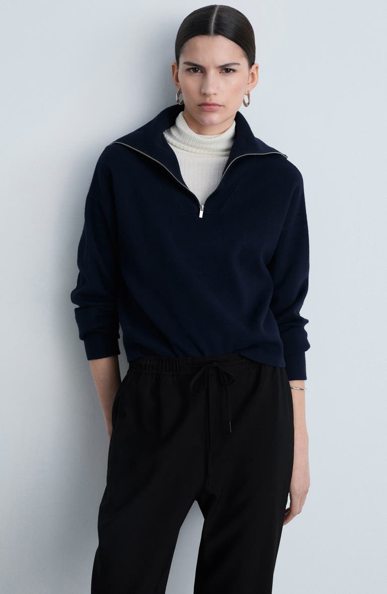 MANGO Elastic Waist Flowy Pants, Alternate, color, Black