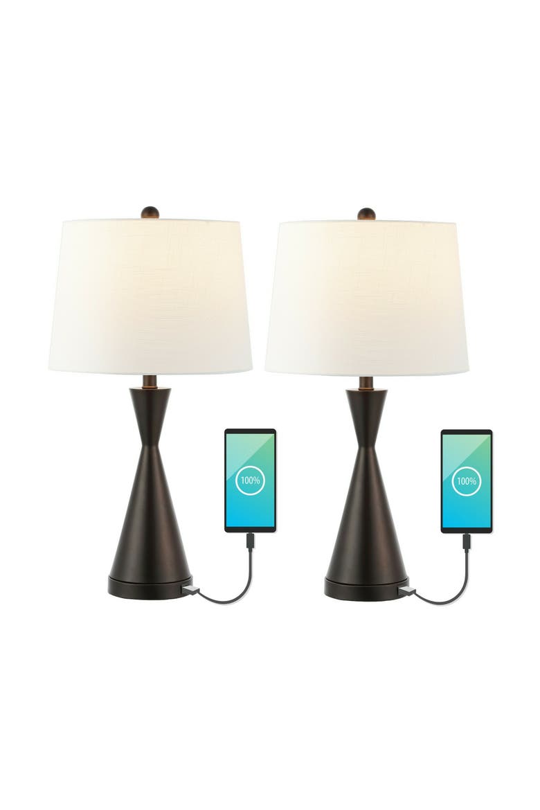 Colton 26" Classic French Country Iron LED Table Lamp with USB Charging Port, Main, color, Oil Rubbed Bronze