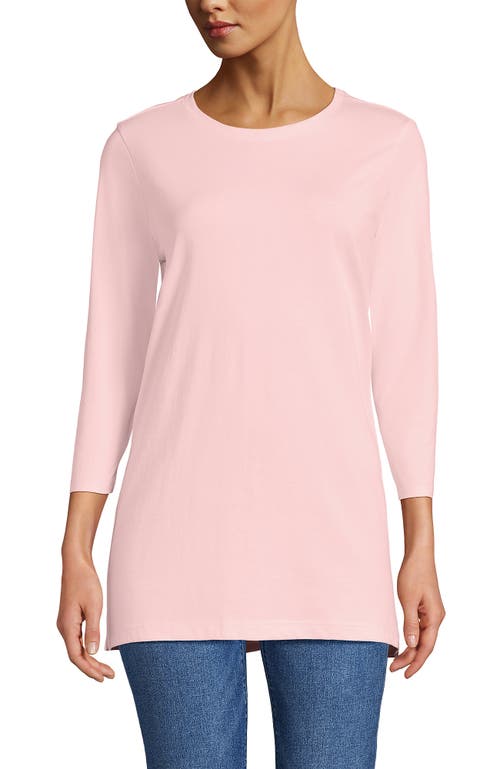 Lands' End 3/4 Sleeve Cotton Supima Tunic In Pink