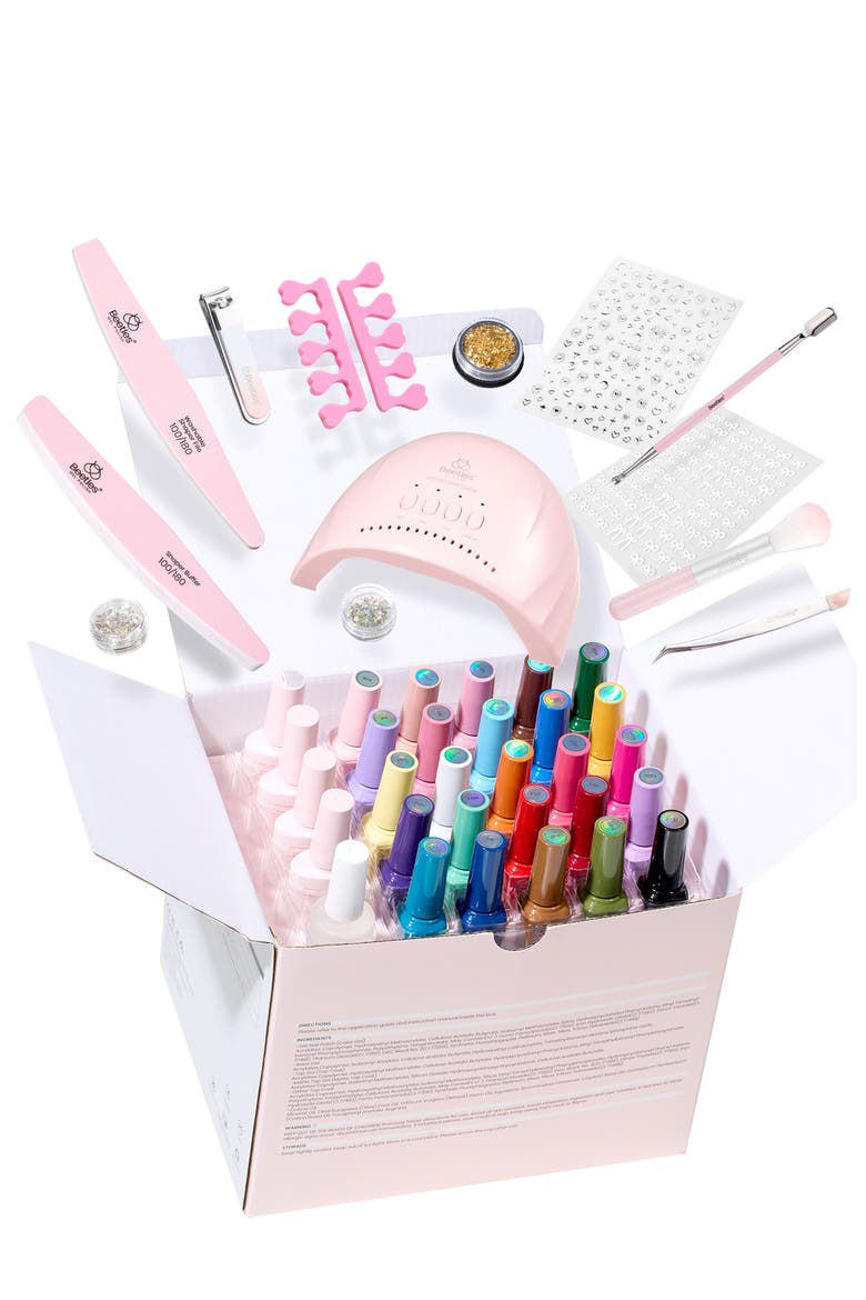 25 Color 45 pcs Fall Gel Nail Manicure Studio Kit with UV Light, Alternate, color, None