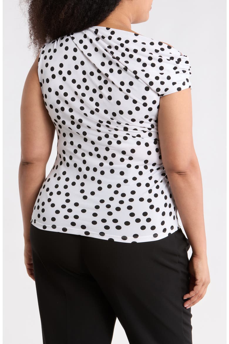 Asymmetric One-Shoulder Top, Alternate, color, WHITE/ BLACK