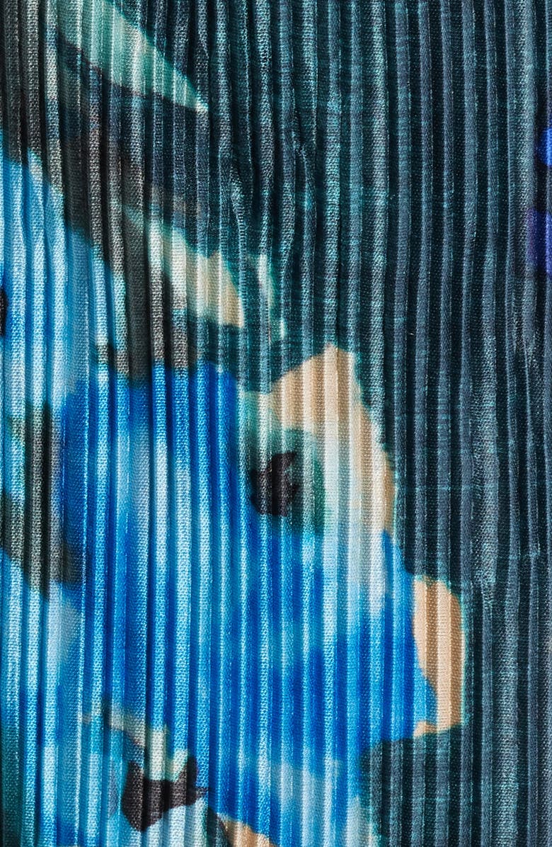 Dress the Population Hunter Floral Print Plissé Sleeveless Jumpsuit, Alternate, color, Cobalt Multi