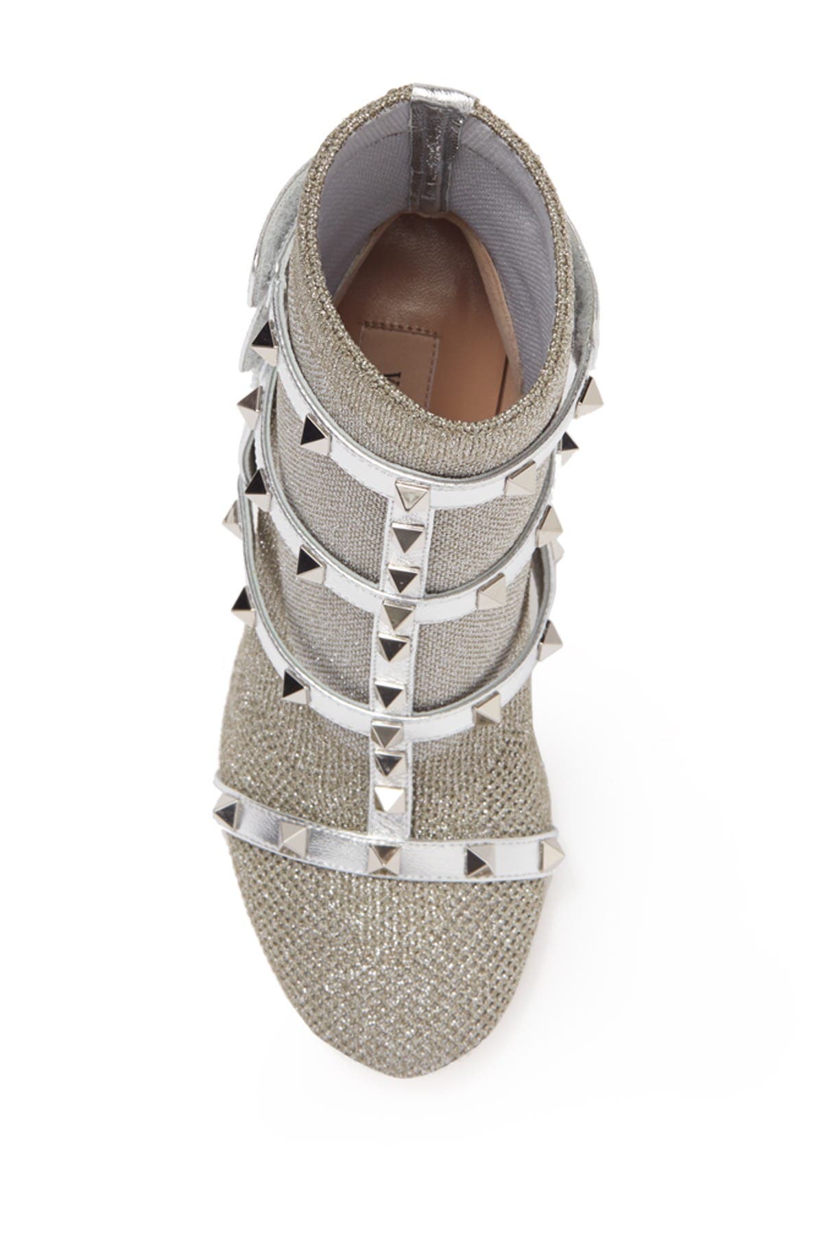 Valentino Garavani Metallic Caged Knit Bootie, Alternate, color, 