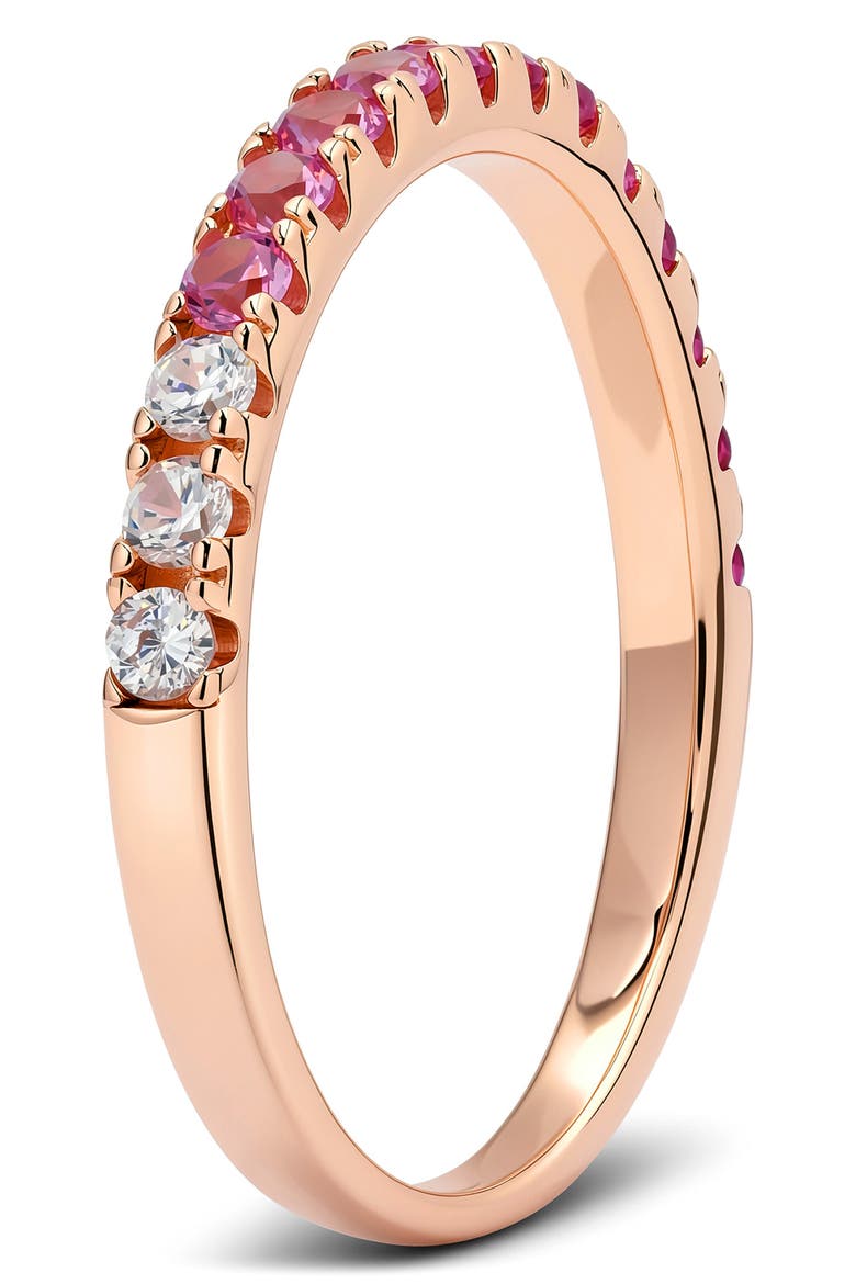 Petite Ombre Cubic Zirconia Band Ring, Alternate, color, ROSE GOLD