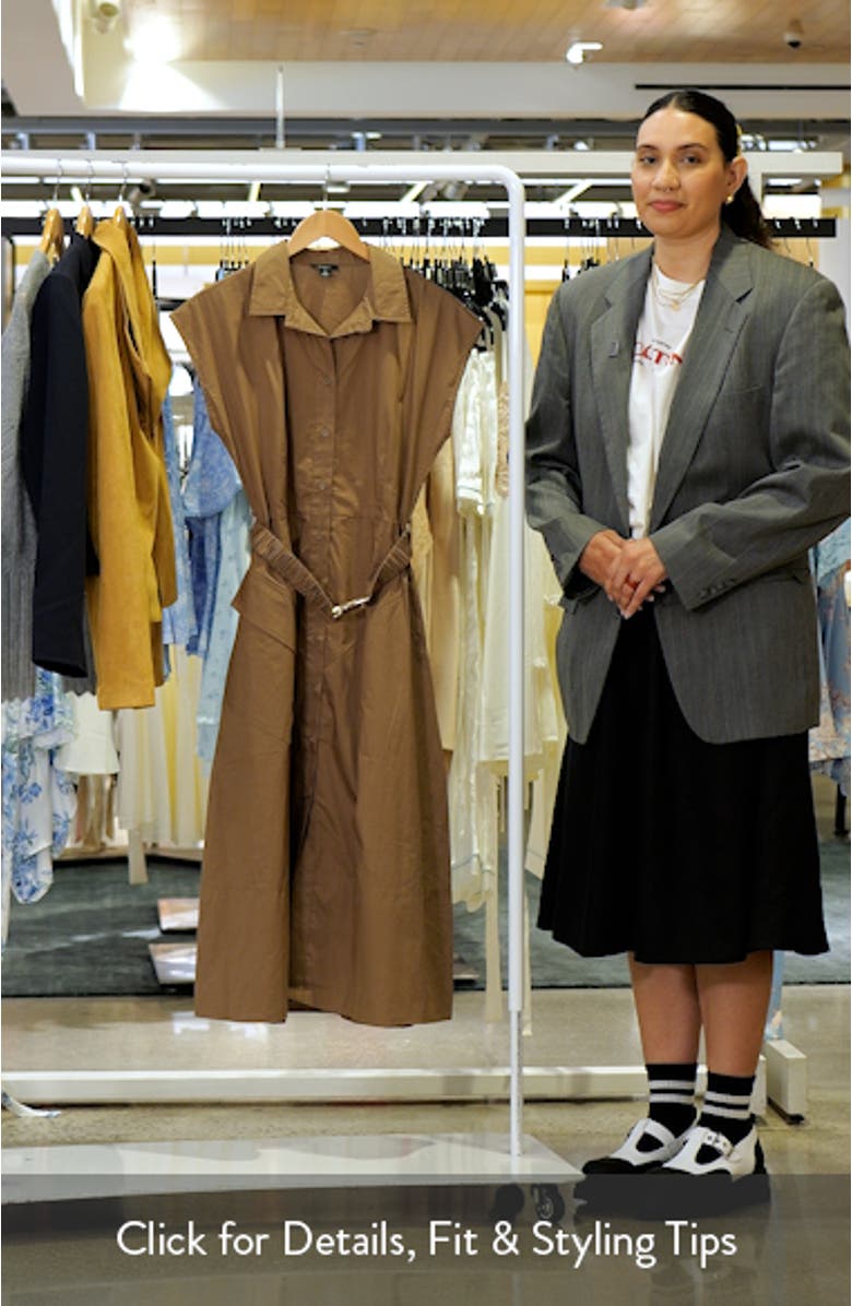 Asymmetric Belted Midi Shirtdress, sales video thumbnail