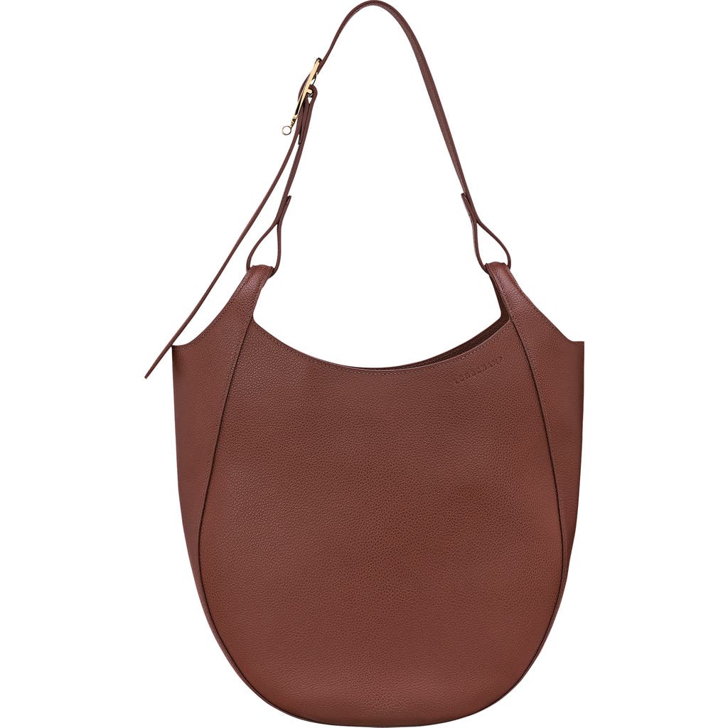 Longchamp Large Le Foulonne Leather Hobo Bag In Brown