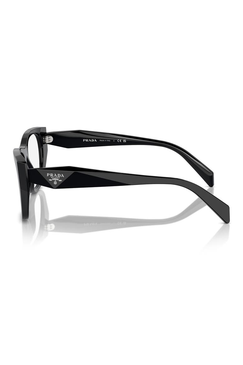 52mm Cat Eye Optical Glasses, Alternate, color, BLACK
