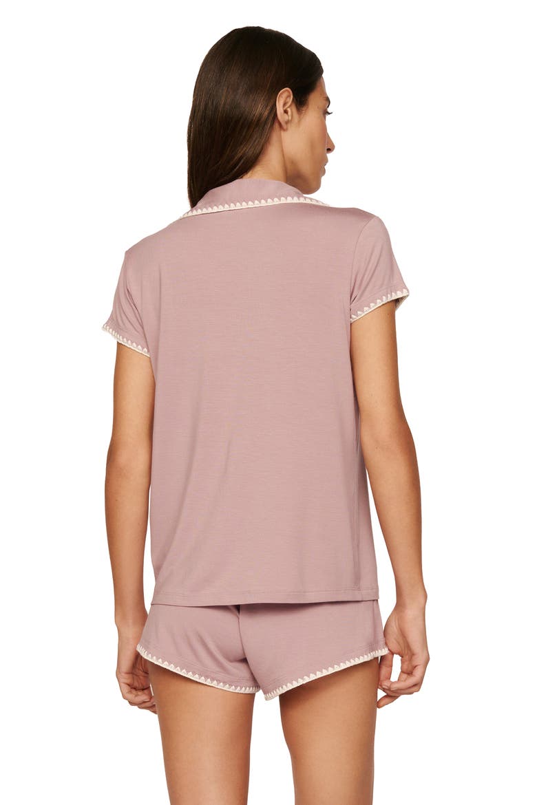Frida Short Pajamas, Alternate, color, WOODROSE/ IVORY