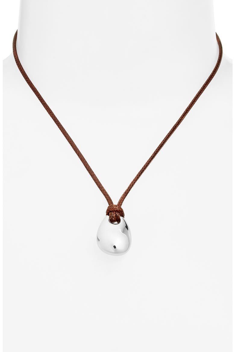 Molten Orb Pendant Necklace, Alternate, color, DARK BROWN- SILVER