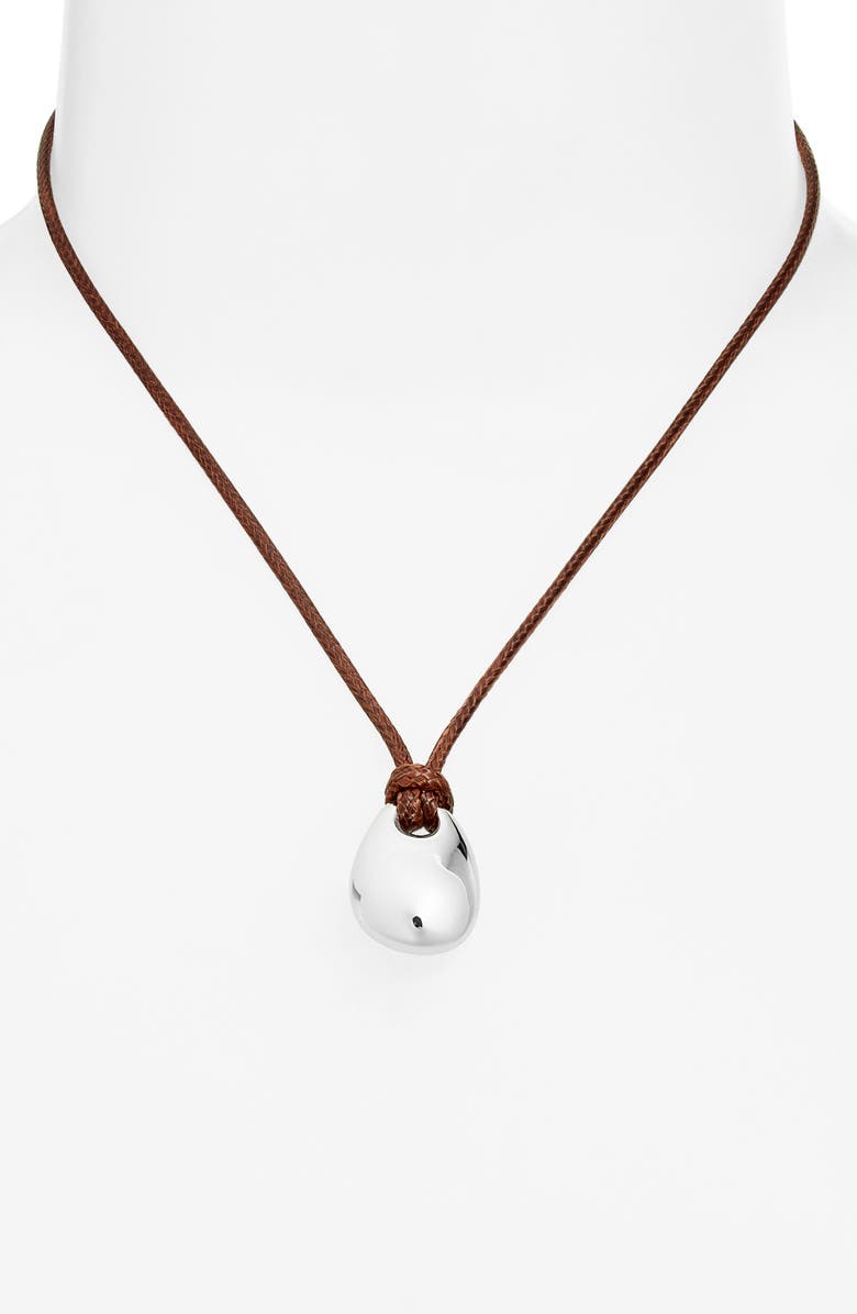 Open Edit Molten Orb Pendant Necklace, Alternate, color, Dark Brown- Silver