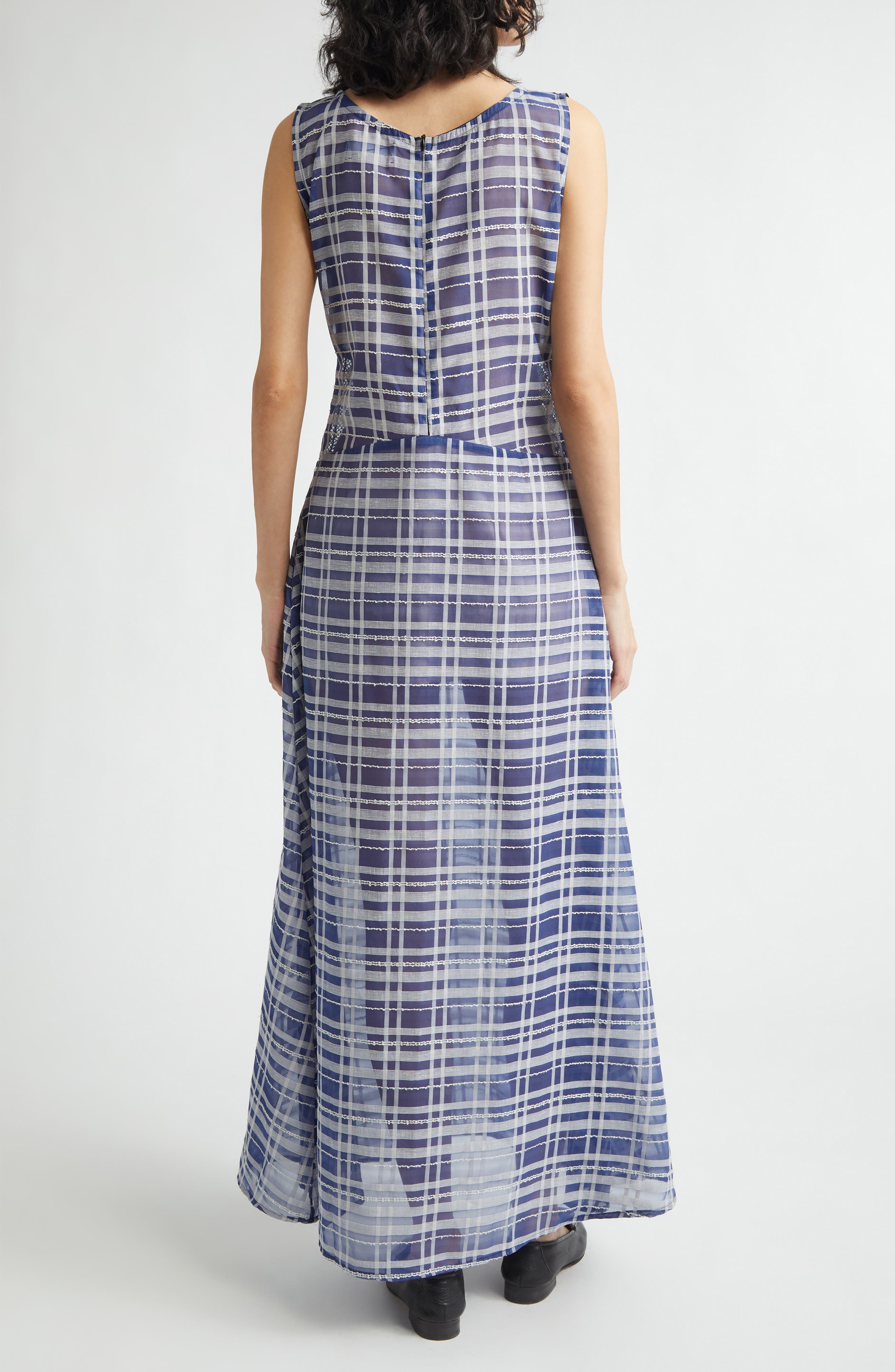 Check Sleeveless Maxi Dress - image 2