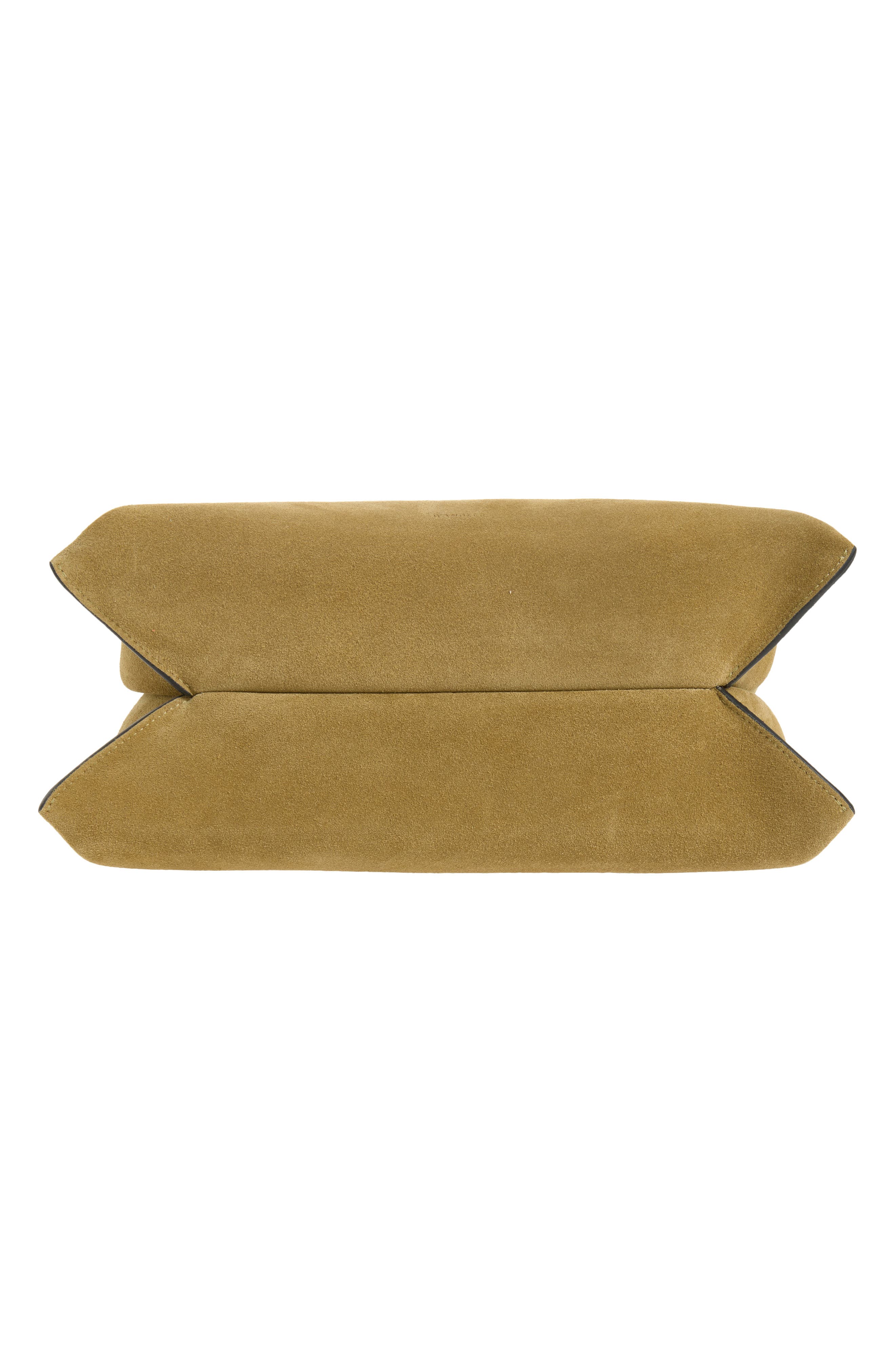 Wandler Small Penelope Slouch Suede Shoulder Bag, Alternate, color, Khaki Suede / Black