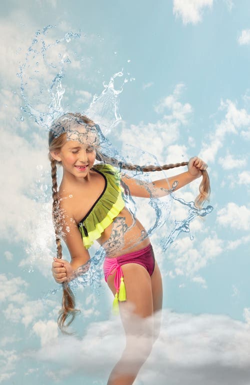 Nessi Byrd Sport Mesh Ruffle, Tassel Tie Two Piece Bikini, Toddler-little Kid & Big Kid In Animal Print