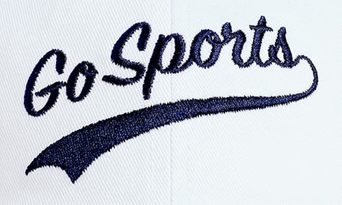 Shop Favorite Daughter Go Sports Cotton Twill Adjustable Baseball Cap In White/navy
