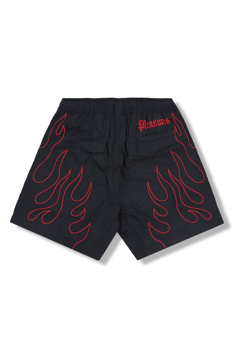 PLEASURES Fiery Nylon Running Shorts, Alternate, color,