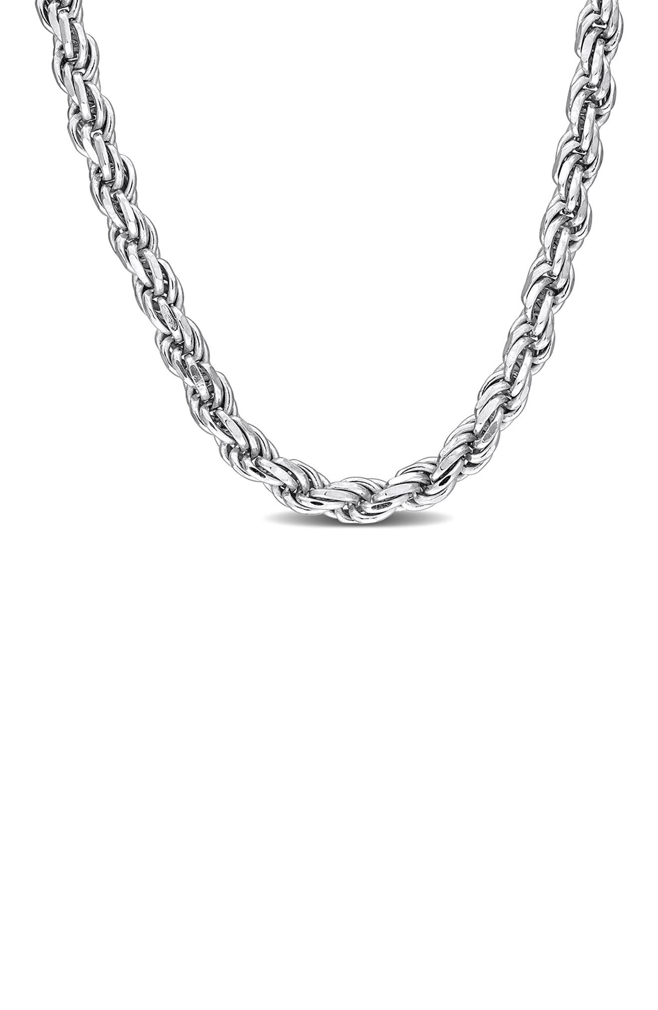 DELMAR Diamond Cut Rope Chain Necklace, 2.90mm