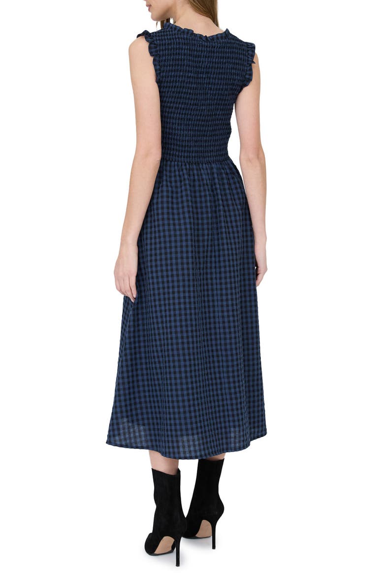 Sleeveless Smocked Midi Dress, Alternate, color, NAVY