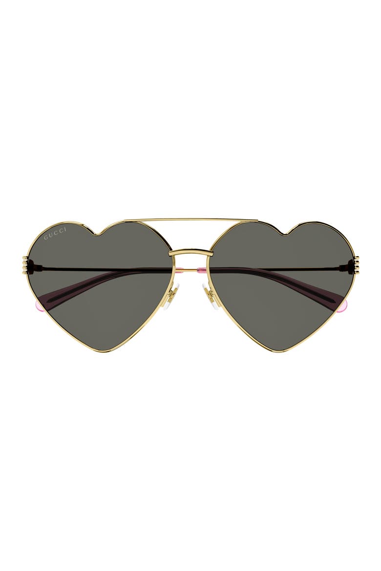 62mm Oversized Heart Sunglasses, Main, color, GOLD