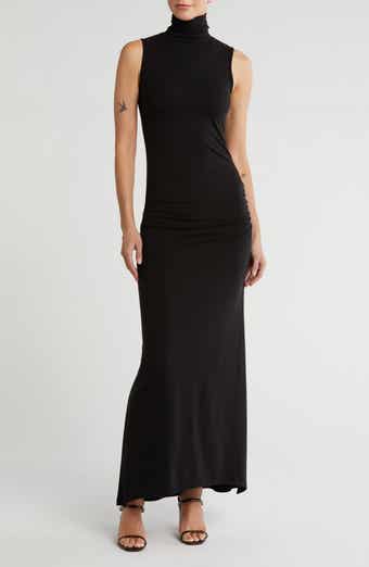 GO COUTURE Turtleneck Sleeveless Maxi Dress