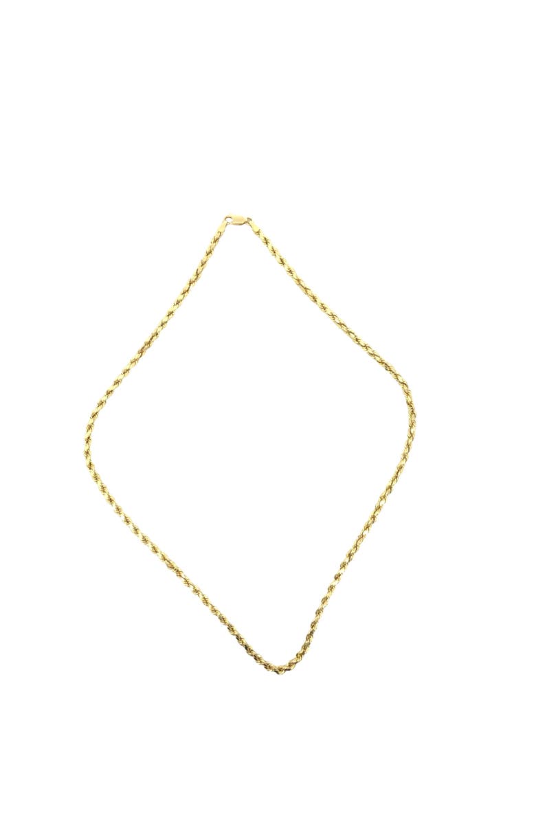 Ancona Jewelry 14K Diamond Cut Rope 3.5mm 18in 6g Chain Necklace, Alternate, color, Yellow Gold