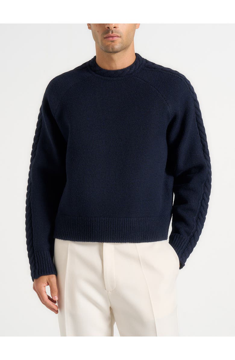 Manière De Voir Raymond Plait Detail Raglan Knit Jumper, Main, color, Navy