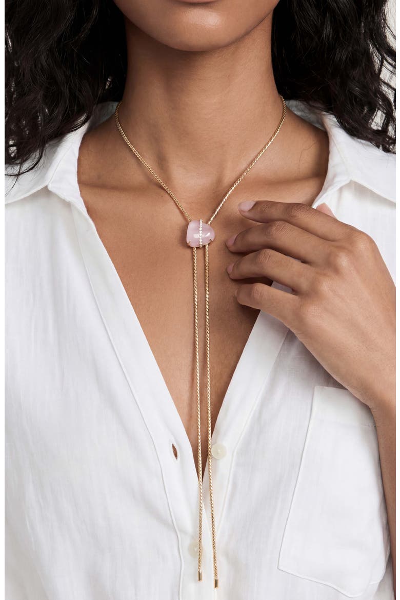 Tranquil Cove Bolo Necklace, Alternate, color, ROSE QUARTZ