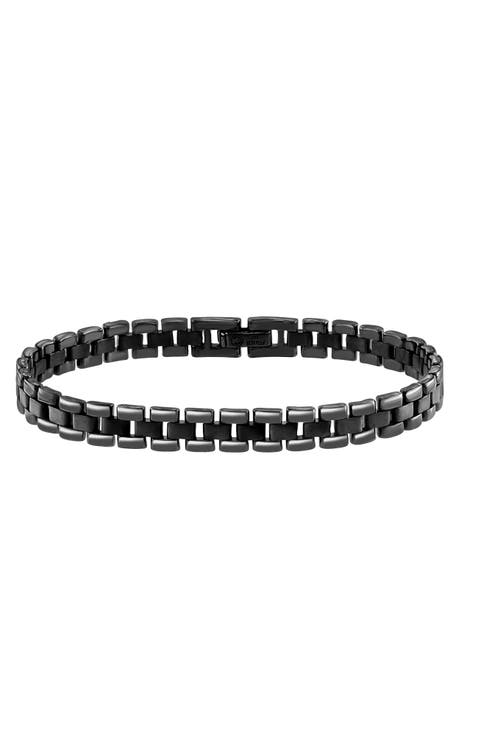 Textured Box Link Bracelet in Sterling Silver