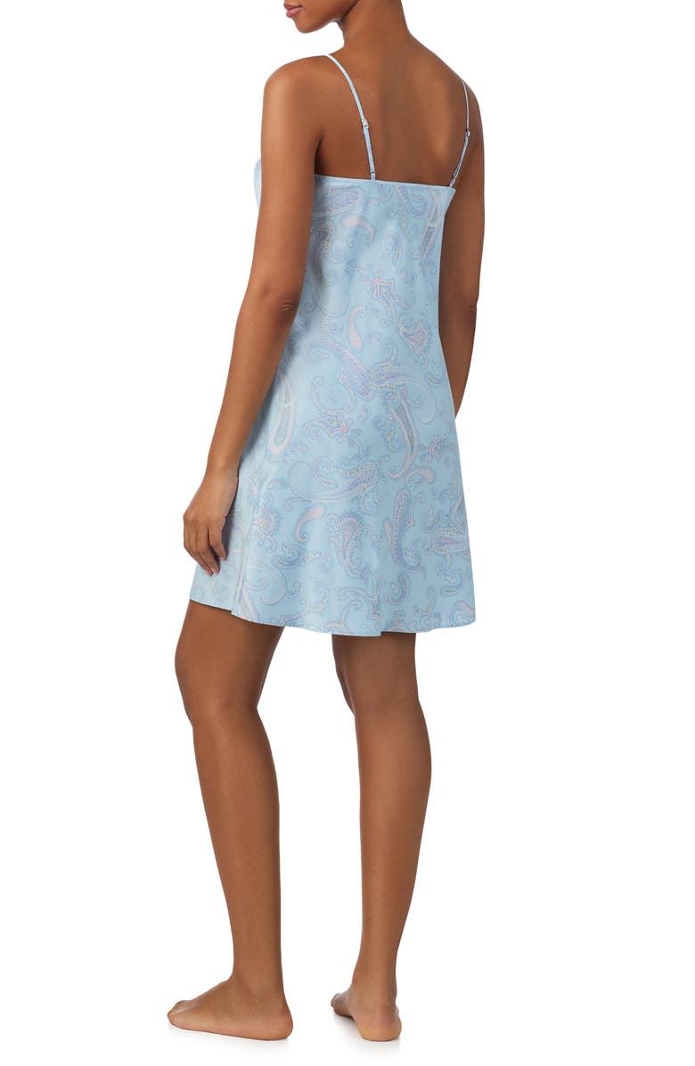 Lauren Ralph Lauren Paisley Nightgown, Alternate, color, Aqua/ Prt