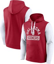 FANATICS Men's Fanatics Crimson Oklahoma Sooners Extra Point Colorblock Fleece Pullover Hoodie