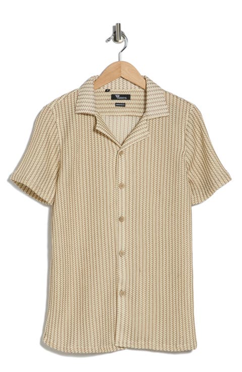 Modern Fit Textured Camp Shirt